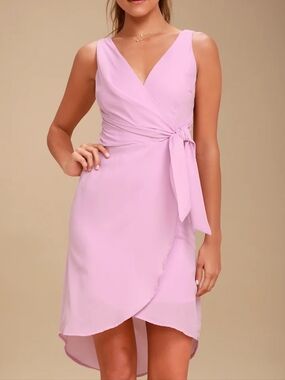 Lulu's Lavendar Wrap High-Low Dress